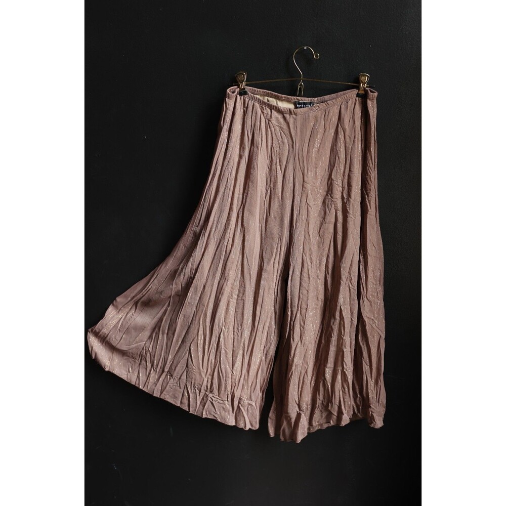 Vintage Y2K Wet Seal Brown Shimmer Extra Wide Leg Palazzo Pants M Cottagecore